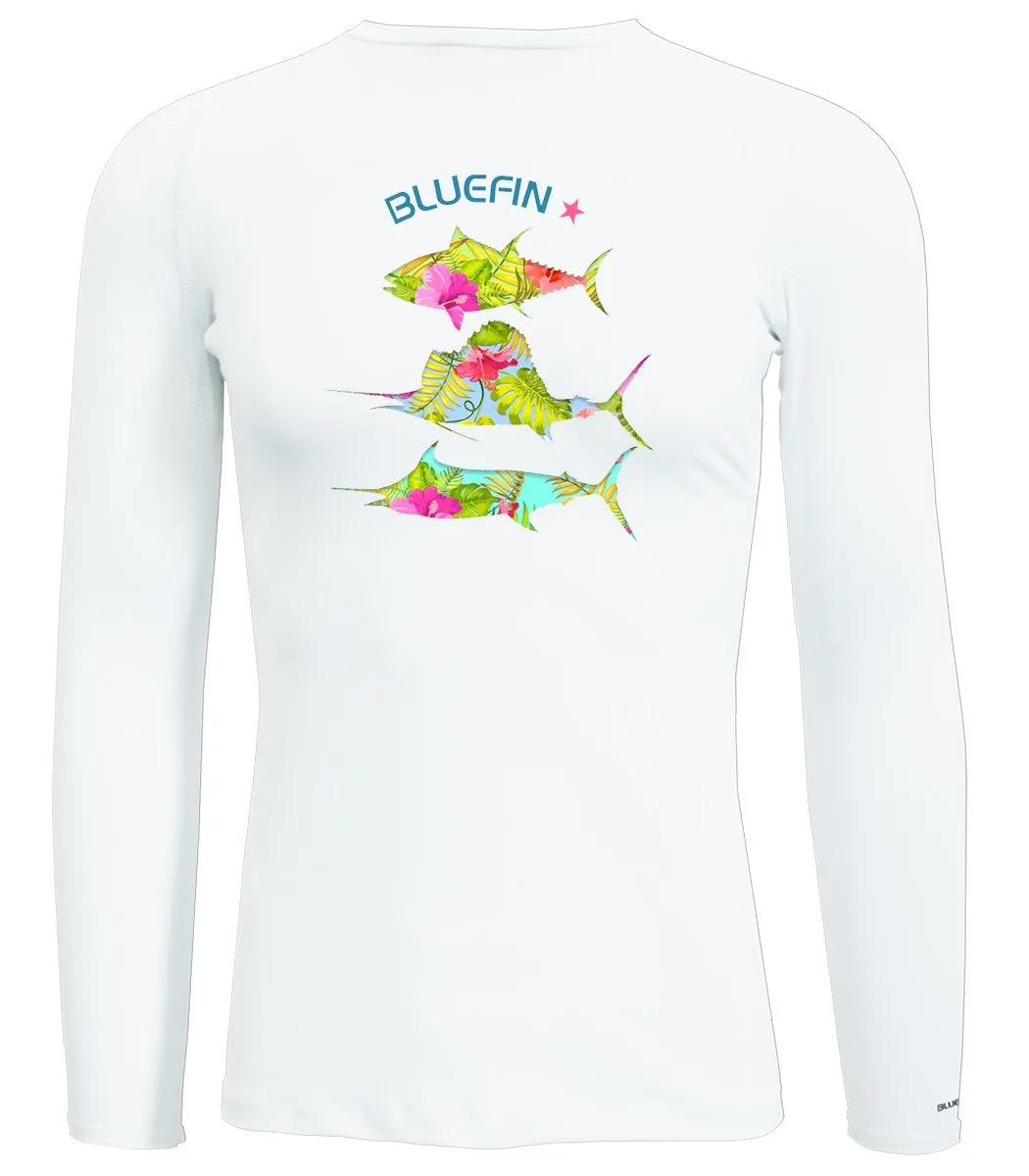 BLUEFIN LADIES L/S SOLAR TEE GH FLORAL PELAGICS