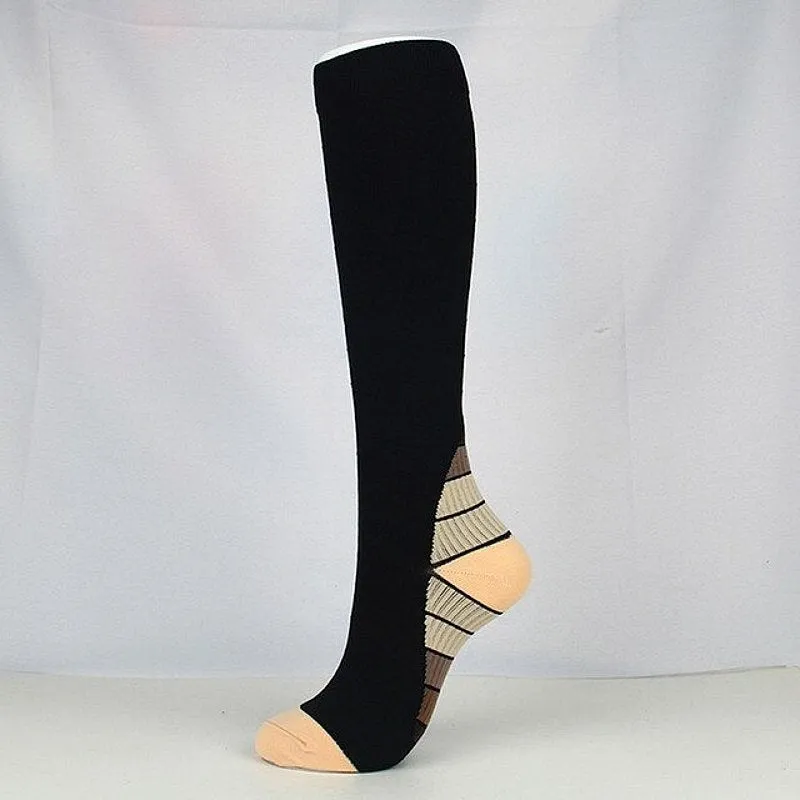 Cuzcare Compression Knee High Socks Elastic Seamless Durable Theraputic Stockings