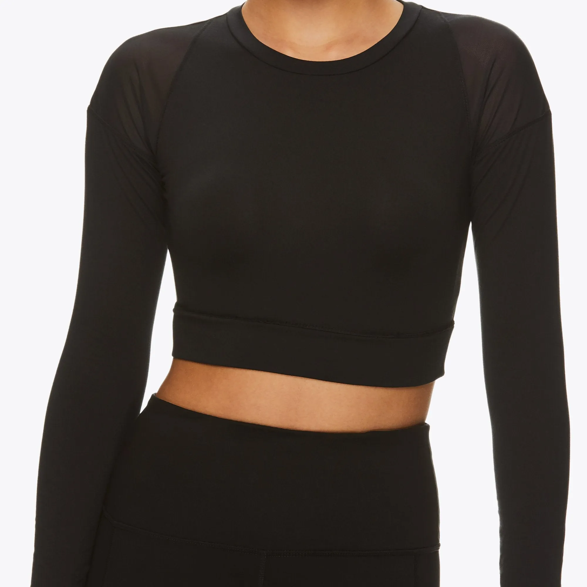 Gaiam X Jessica Biel Soho Pieced Long Sleeve Crop Top