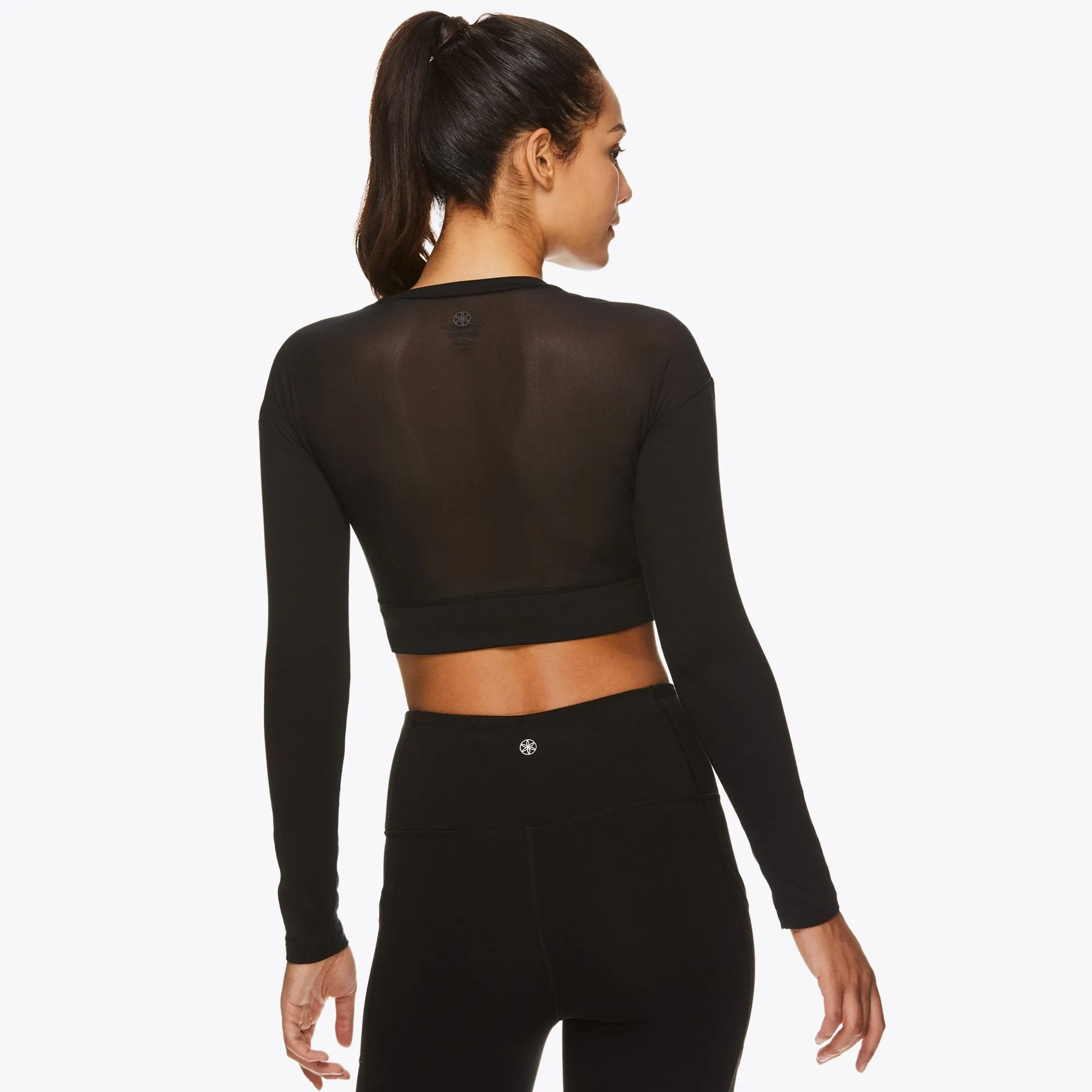 Gaiam X Jessica Biel Soho Pieced Long Sleeve Crop Top