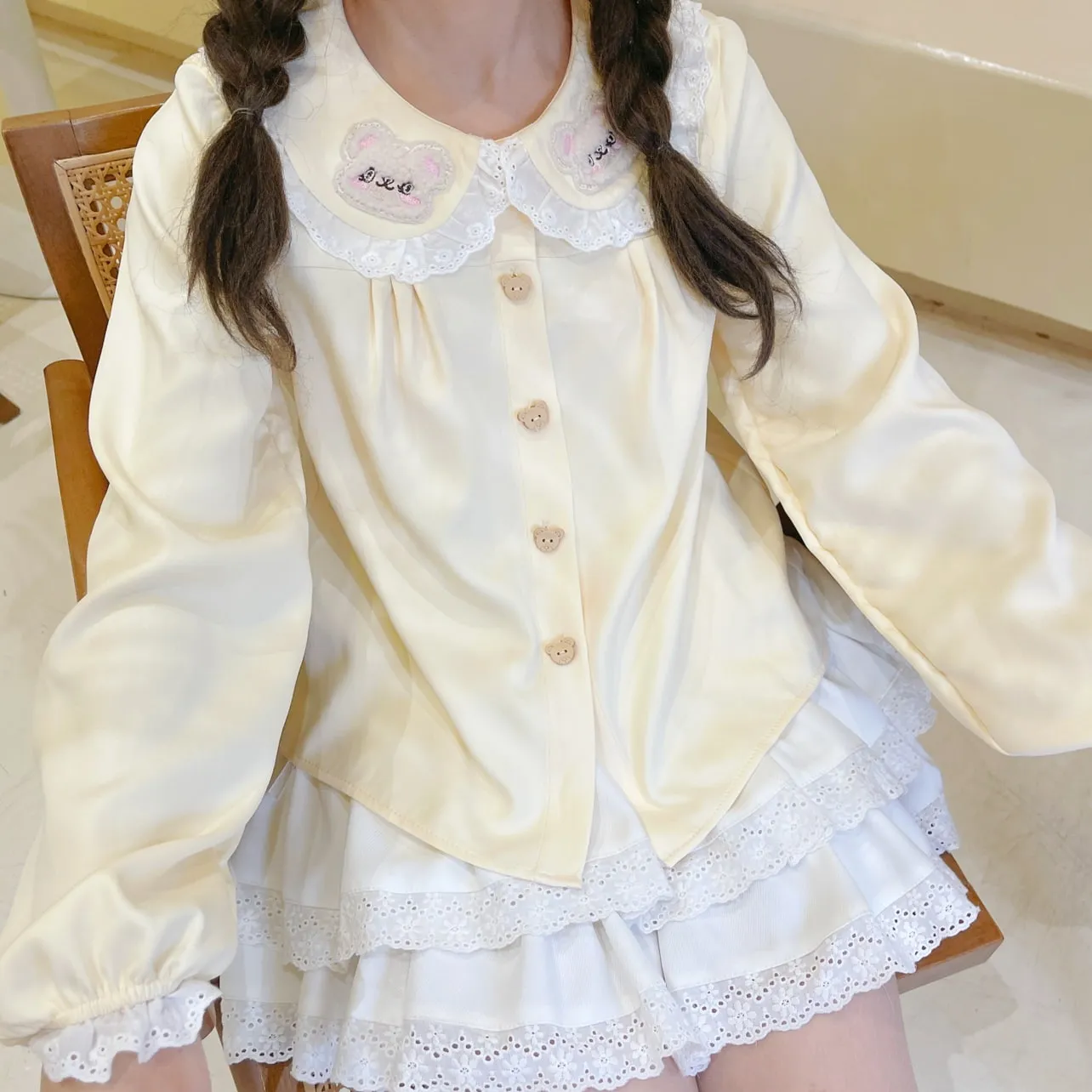 Kawaii Cream Puff Sleeves Lolita Blouse