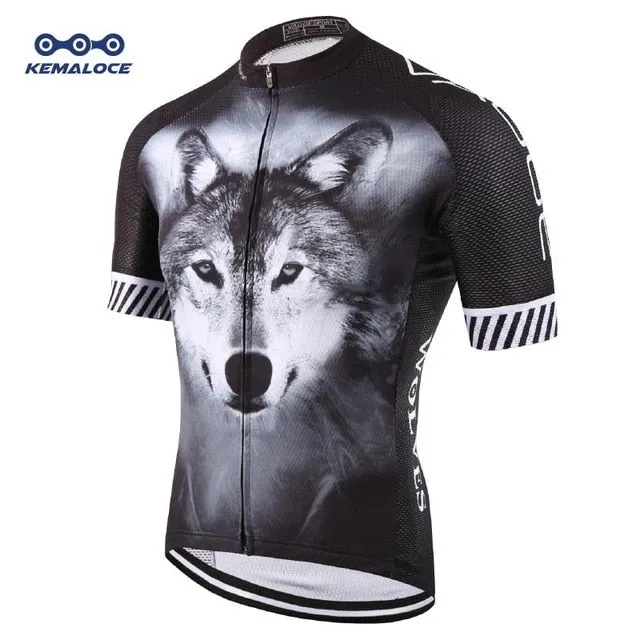 KEMALOCE Short Sleeve National Team Compression Cycling Jersey Ciclismo Top Popular Skull Bicycle Jersey Black Race Bike Shirts