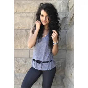 LANSTON Cutout Tank-Gray