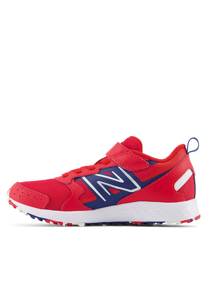 New Balance Kids Fresh Foam 650 Bungee Lace with Top Strap in Red