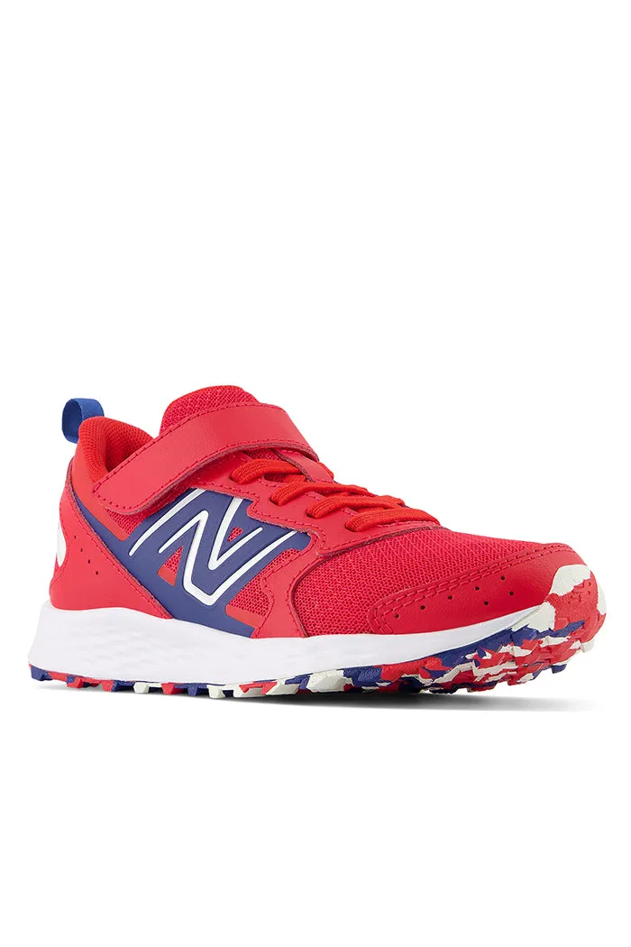 New Balance Kids Fresh Foam 650 Bungee Lace with Top Strap in Red