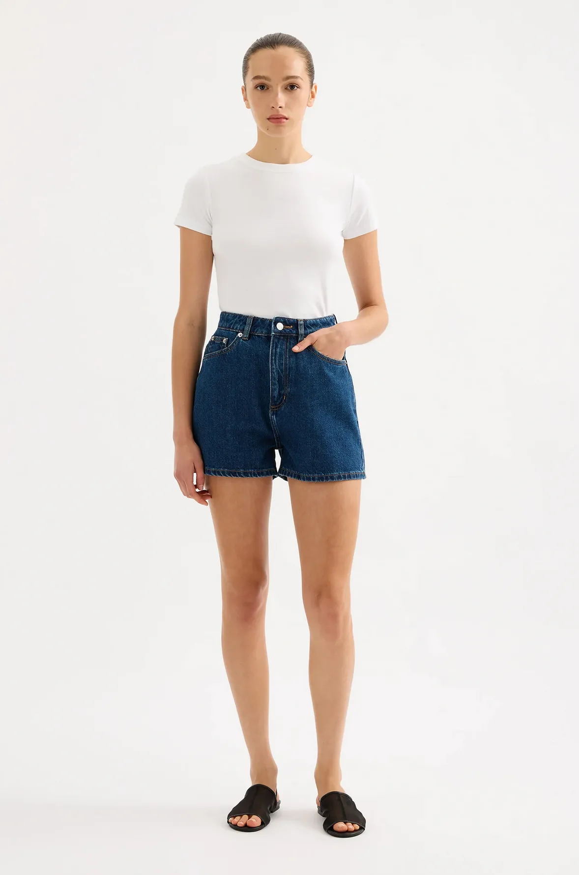 ORGANIC MOM SHORT | FORCE BLUE
