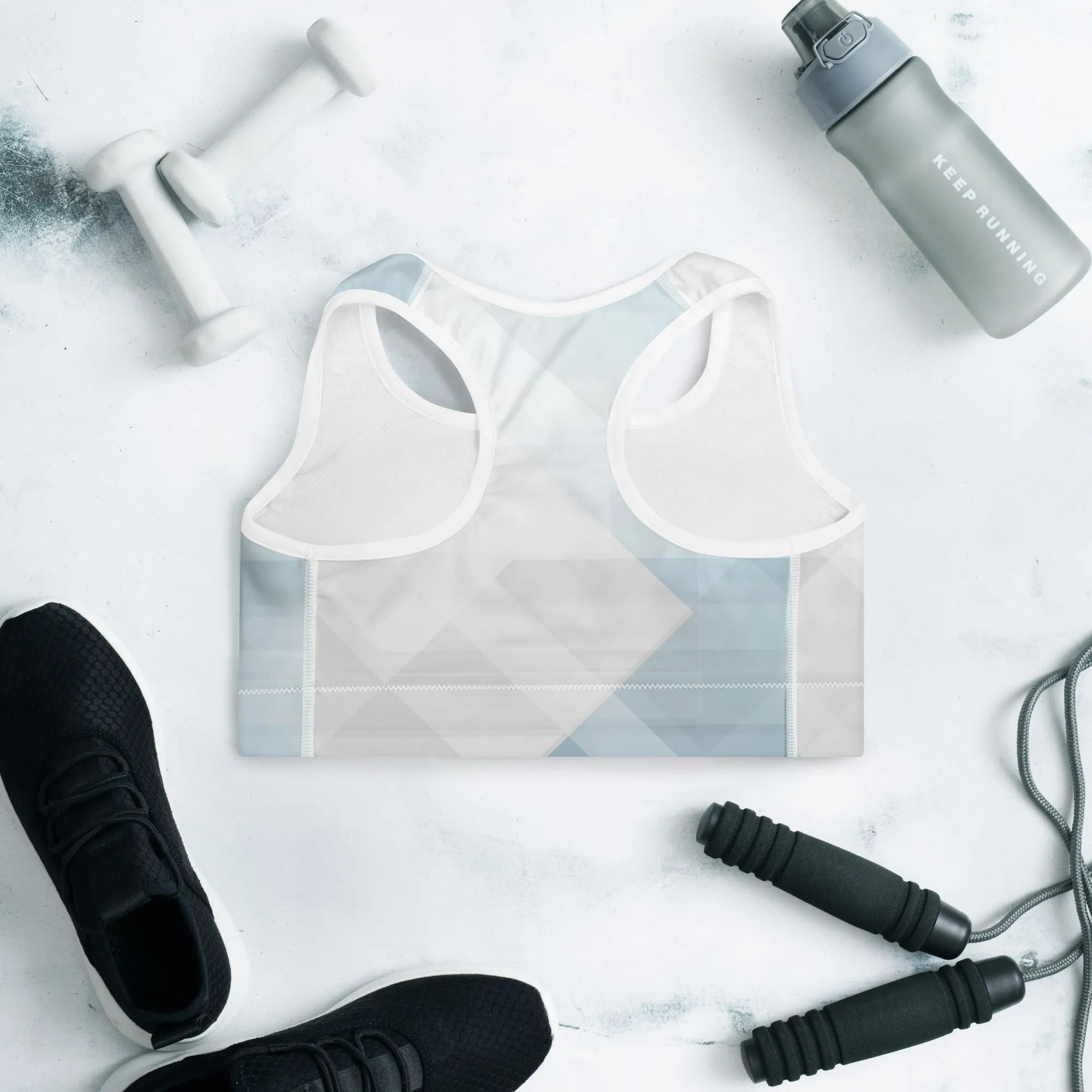 Sky-Blue Summer Padded Sports Bra