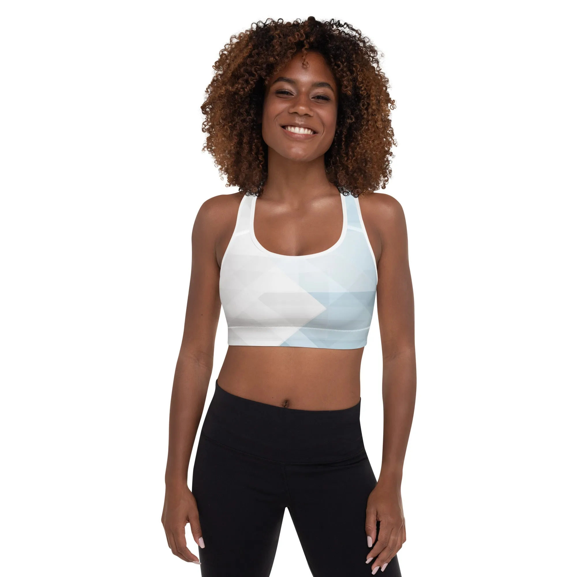 Sky-Blue Summer Padded Sports Bra