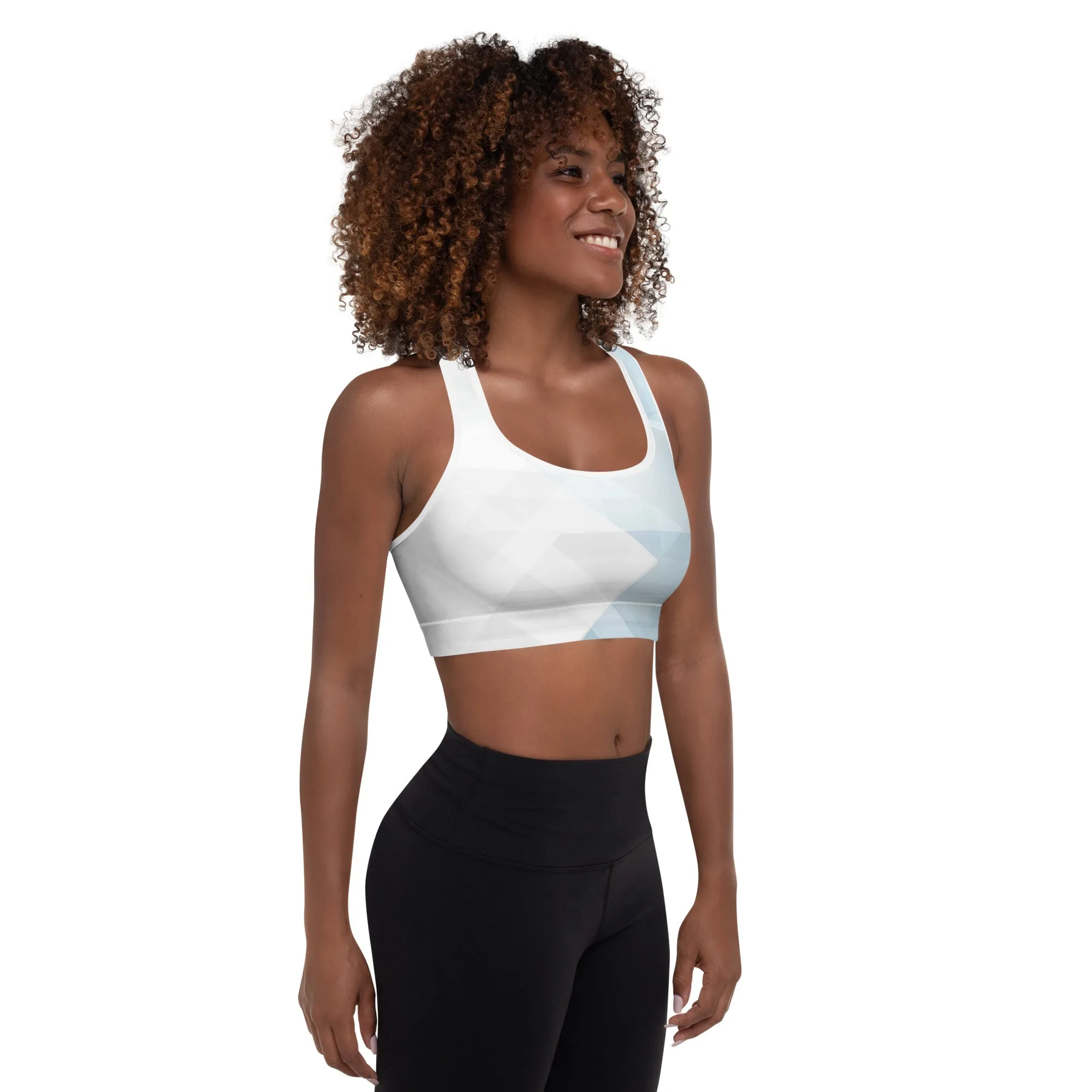 Sky-Blue Summer Padded Sports Bra