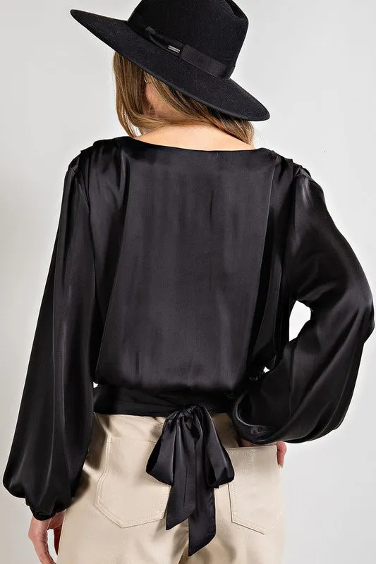 Tied Down Satin Blouse