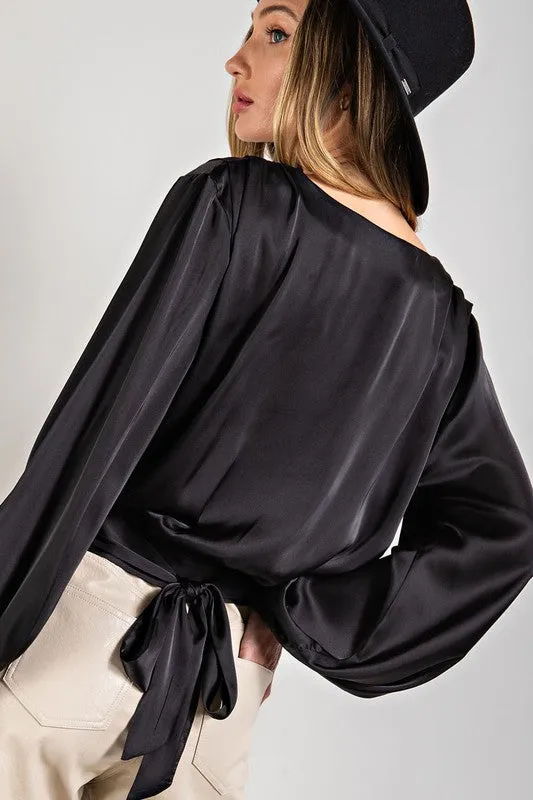 Tied Down Satin Blouse